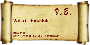 Vatai Benedek névjegykártya