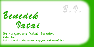 benedek vatai business card